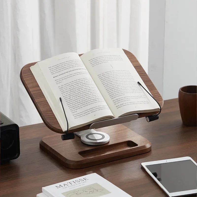Solid Wood Multifunctional Reading Stand, Book & Laptop Holder for Kids & Adults