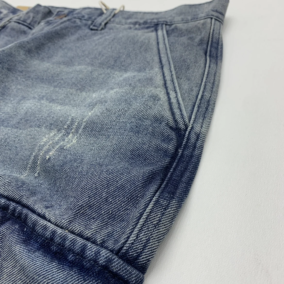 100% Cotton Amekaji American Vintage Casual Washed Denim Shorts for Men Summer Loose Straight Half Jeans Multi Pockets Workwear