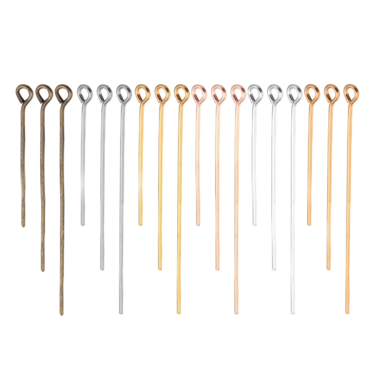 100-200pcs/lot 14-70mm 9 Colors Metal Eye Head Pins For Jewelry Making Findings Diy Earrings Pendant Jewelry Pins Supplies