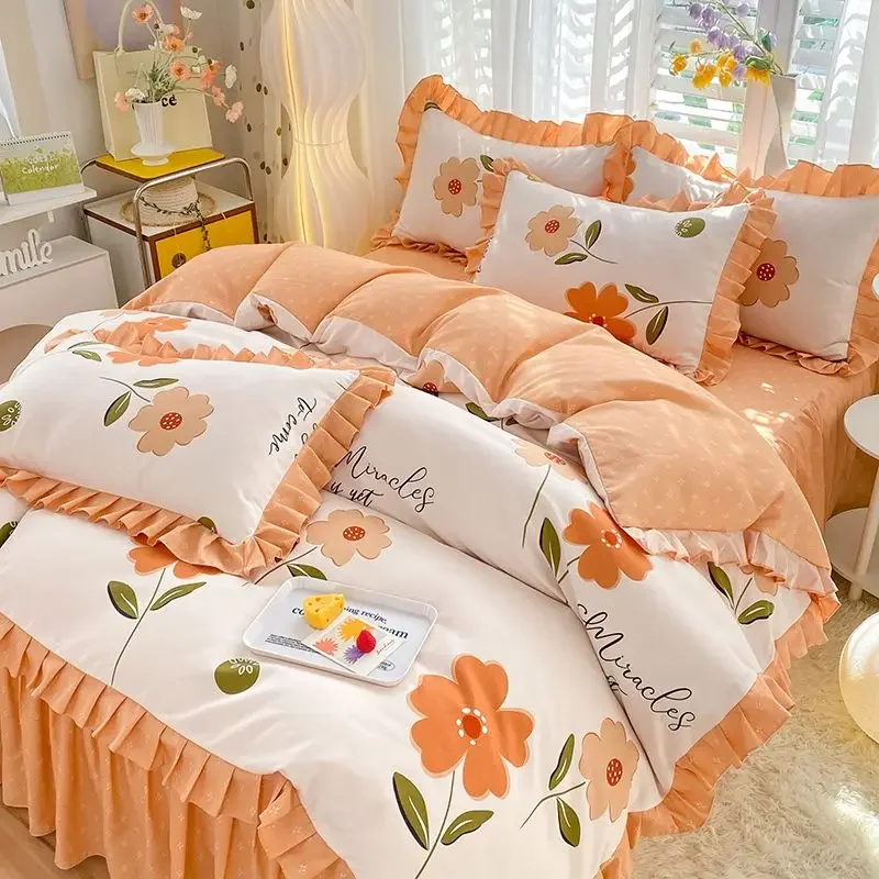 Love Heart Bedding Set Comforter Cover Sets Duvet Cover Set Home Sheet Pillowcase Soft No Filling Bed Linen Twin Full Queen Size