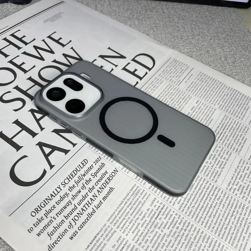 حافظة لهاتف OPPO Find X9 Pro غطاء مغناطيسي مموج وشفاف ورقيق مقاوم للسقوط لهاتف oppo Find X 9 Pro ممتص للصدمات Funda