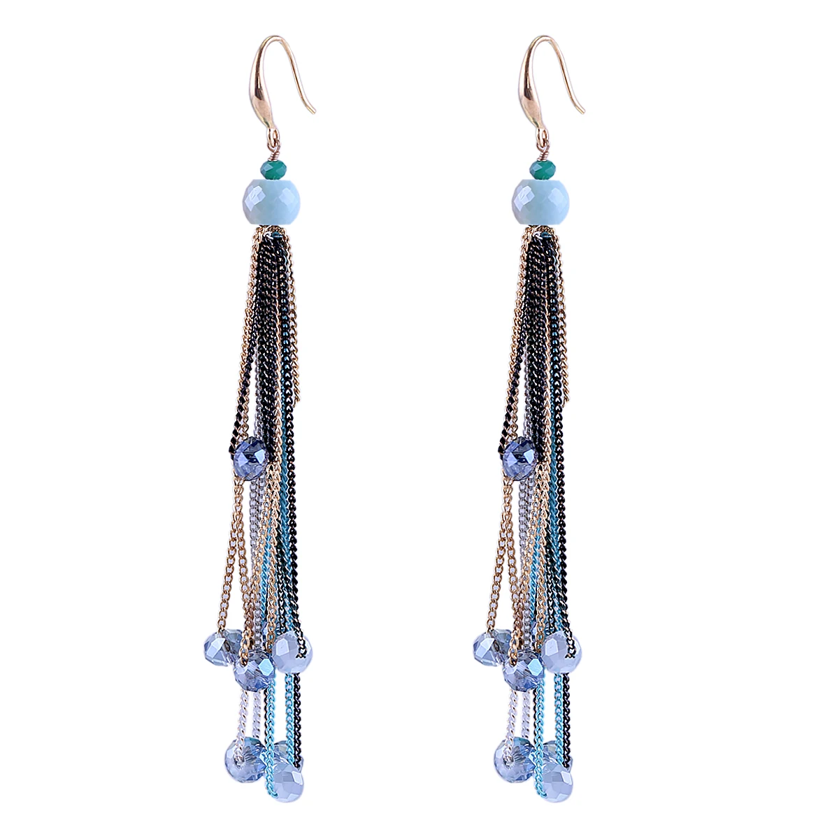 Long Chains Tassels Dangle Earrings for Girls Handmade Beaded Crystal Luxury Earrings Good Gifts for Engagement Drop Earrings