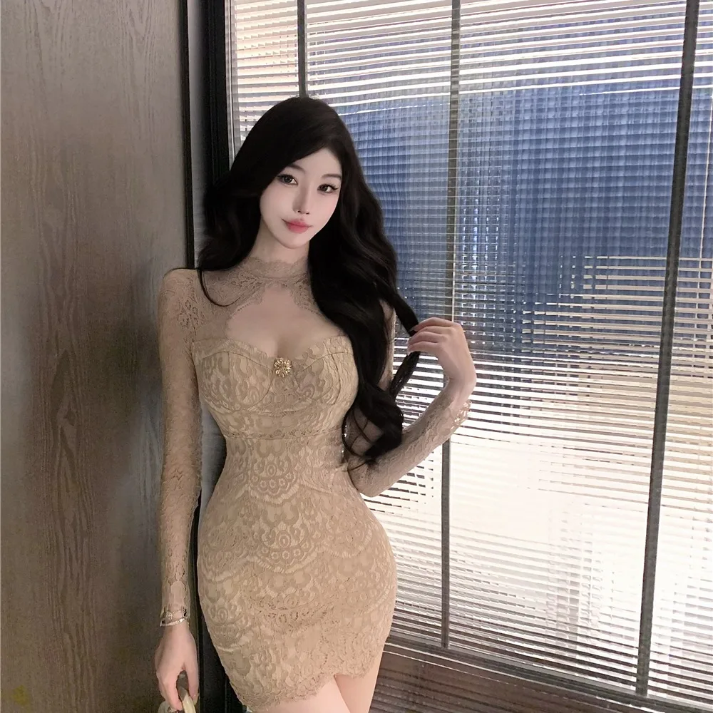 

Pure Desire Spicy Girl Кружевная Полая Длинная Свек Dr Женская осенне-зимняя новая облегающая юбка с завязкой на талии