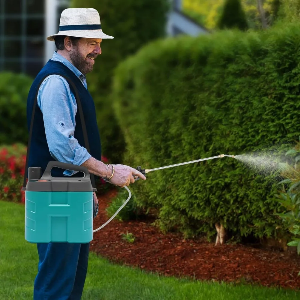 Pressure Sprayer 8 L Electric Battery Sprayer for Gardening Plant Protection and Cleaning Disinfectant Work with Telescopic Rod