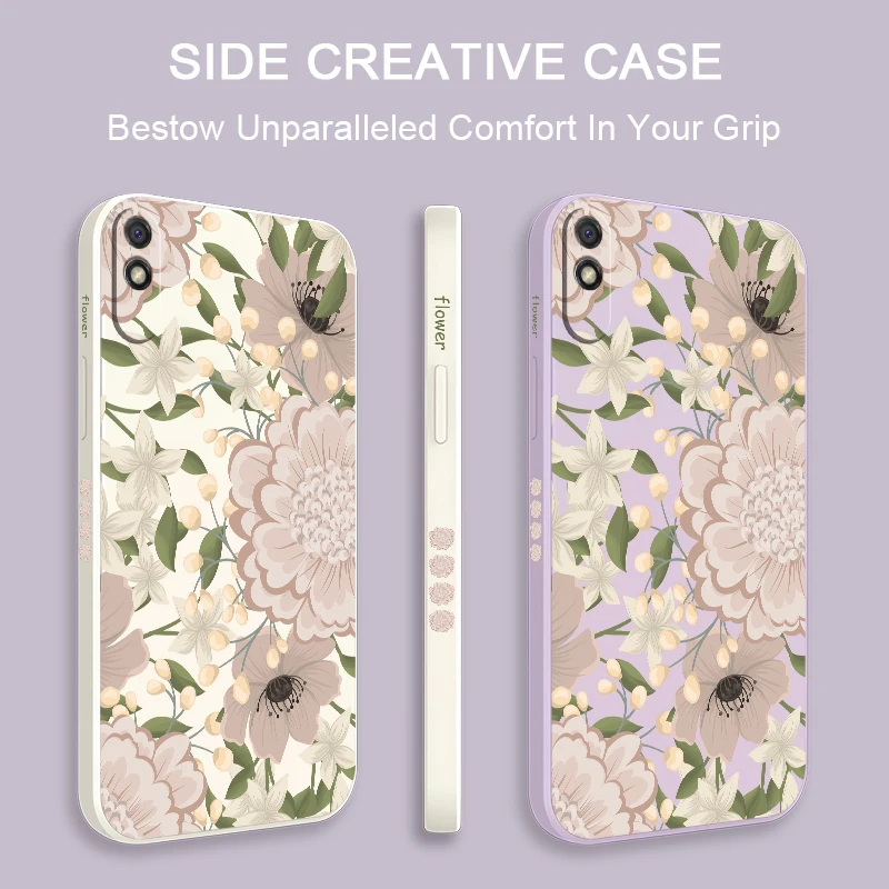 Redmi 15 زهرة جراب هاتف ل Xiaomi Redmi 13 12 12C 10 10C 15C 14C 13C 9C 9A 9 A5 4G لينة سيليكون ماتي غطاء مقاوم للصدمات