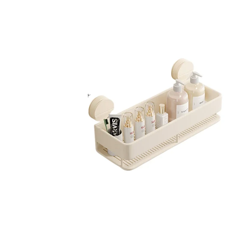 No-Drill Wall Mounted Bathroom Shelf, Detachable Suction Cup Shower Caddy, Adhesive Hanging Drain Rack for Toiletries 6