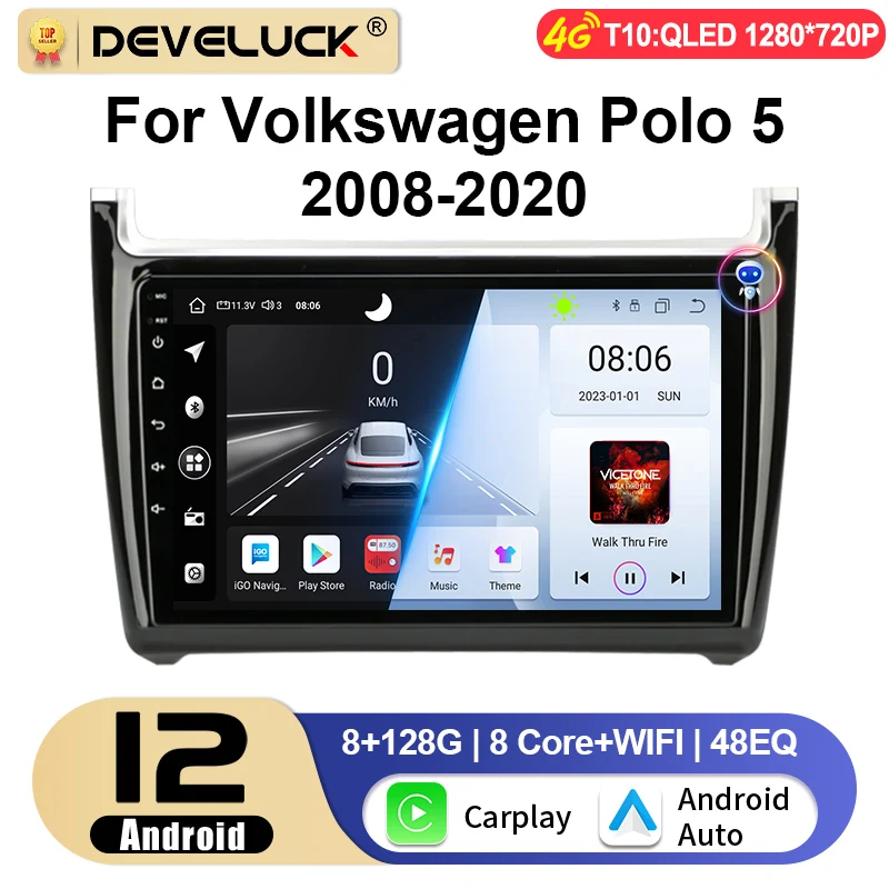 

Android 12 Car Radio For Volkswagen VW Polo 5 2008 - 2020 GPS 4G Carplay Auto 2 Din Stereo intelligent Systems Smart Autoradio