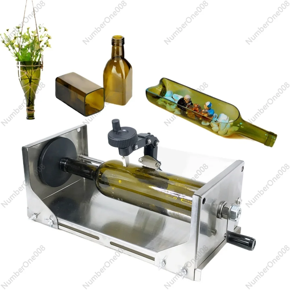 

Усовершенствованный набор для резки стеклянных бутылок с ручным колесом, 2-е поколение, регулируемый инструмент из нержавеющей стали для резки винных и пивных бутылок для поделок своими руками
