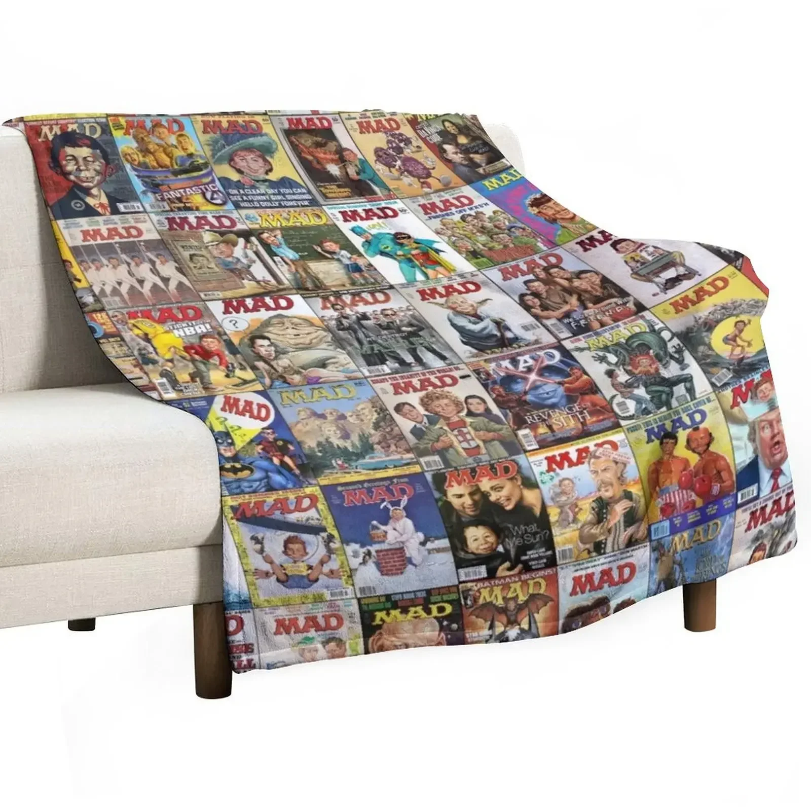 Mad Magazine Throw Blanket Plaid on the sofa christmas decoration Decorative Sofa Blankets