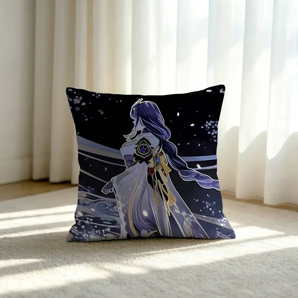 Raiden Shogun Customizable Square Pillowcases, Stylish And Soft, Perfect For Beds, Cars, And Sofas.
