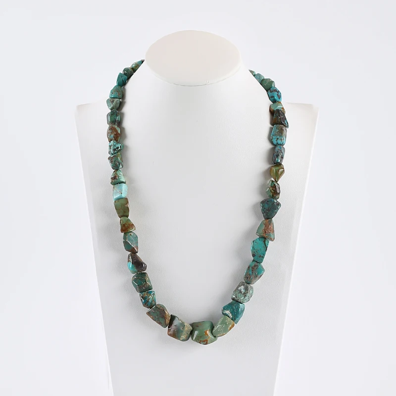 New Irregular Natural Turquoise Beads Necklace For Her Bohemian Handmade Jewelry Necklace For Gift 20inch 67g