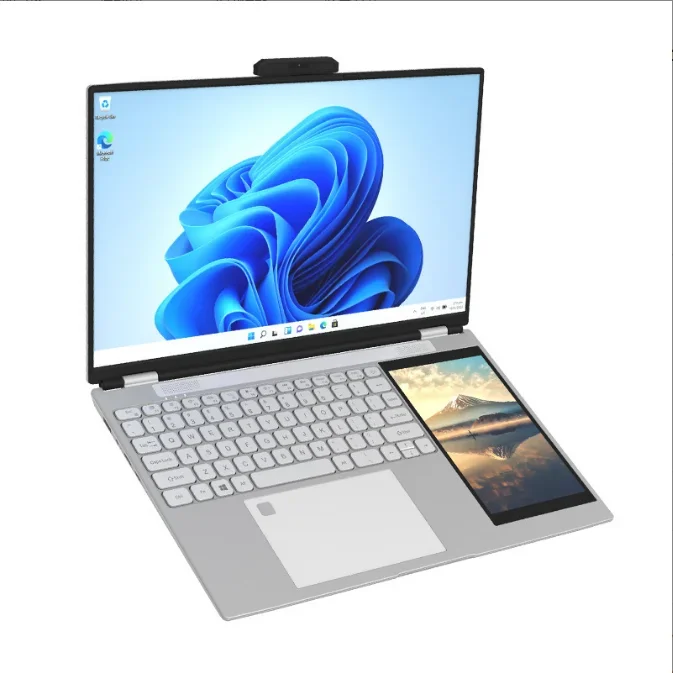 

HD dual screen 15.6 inch laptop + 7-inch touch screen Office computer business laptop wholesale N100 16G 1T computer