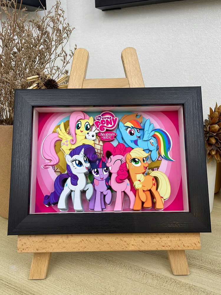 My Pony 3D Pop-up Foto Twilight Sparkle Familie Decoratieve Kunst Ambacht Creatief Cadeau voor Meisjes Bureau Display LEUKE Fotolijst