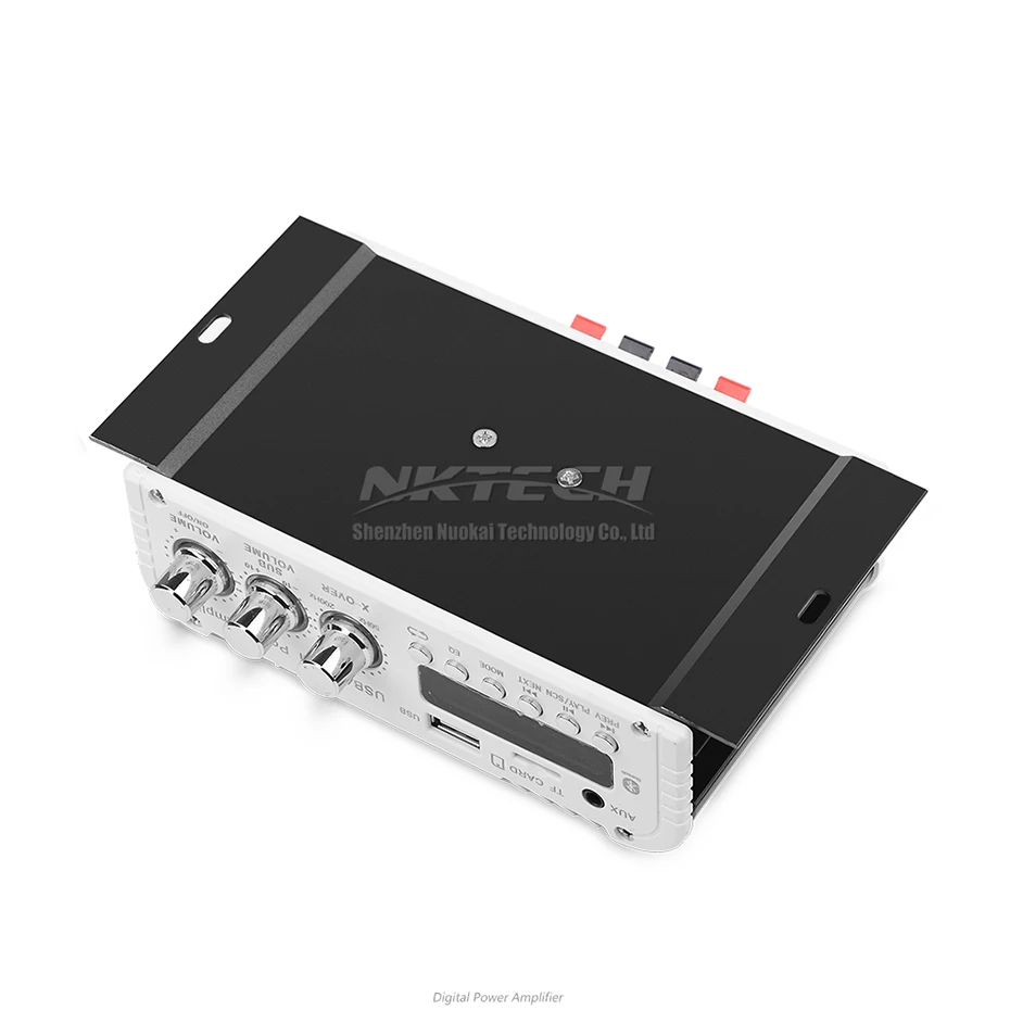 NKTECH-AMPLIFICADOR DE POTENCIA DE HY-118 para coche, reproductor de Audio Digital con Bluetooth 2,1, canal de 45W, 2x20W, estéreo de alta fidelidad, amplificador de Supergraves, USB, TF, CD, FM