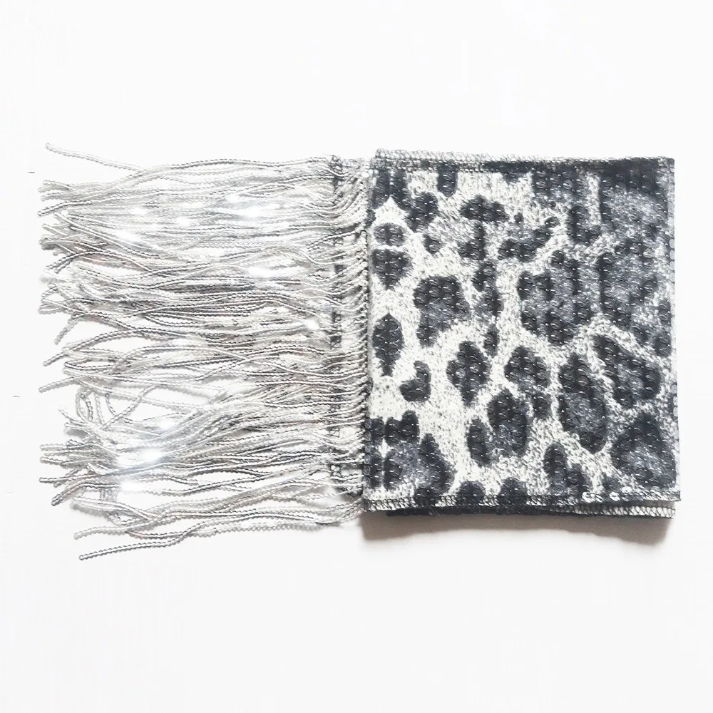 Cool Hip-hop Leopard Print Sequin Scarf Streetwear Y2K Street Dance Belt Harajuku Jazz Dance Scarf Jeans Decor