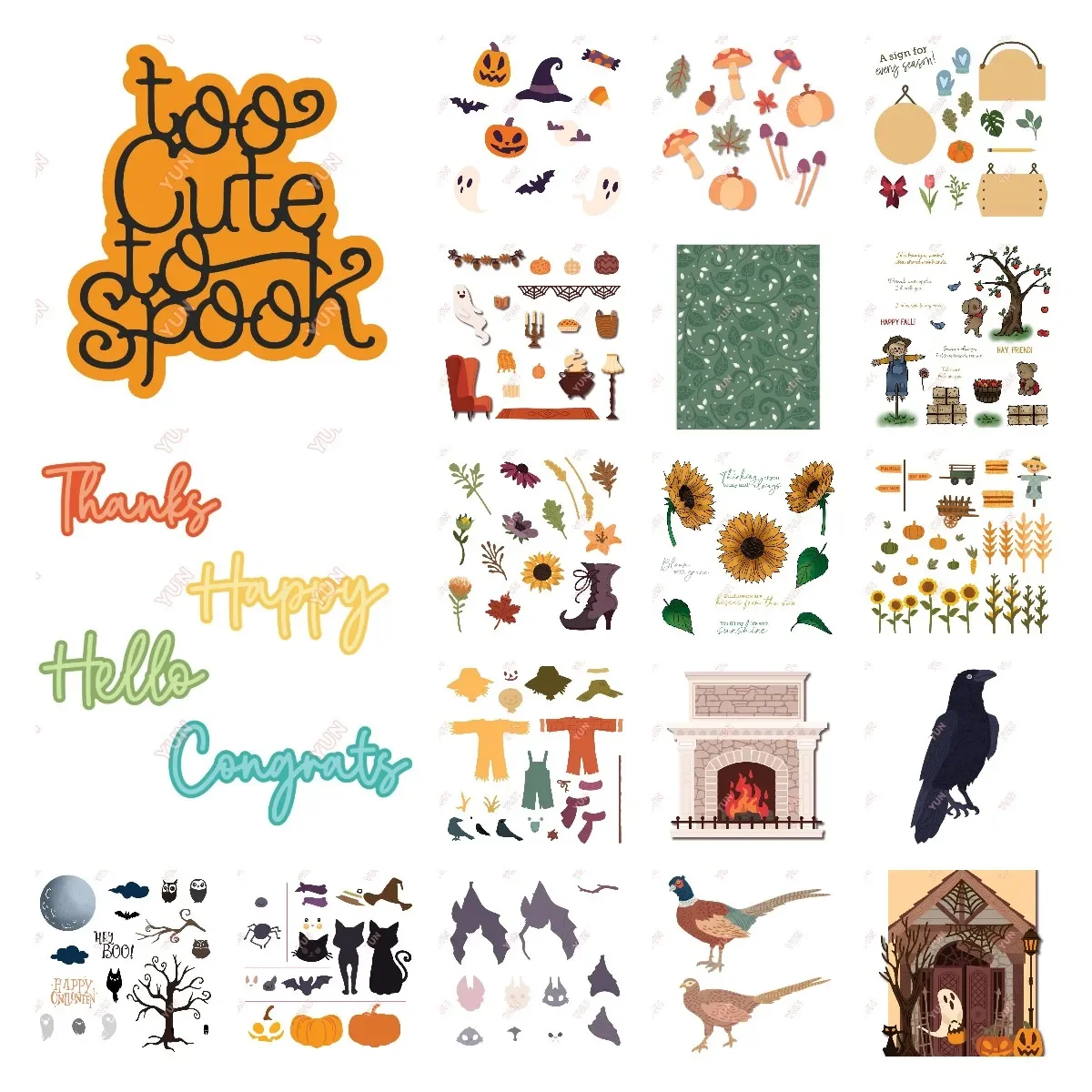 

Hallowmas Pumpkin Too Cute to Spook 2024 New Cuts Dies Stamps Stencils DIY Home Paper Craft Making Cards Scrapbooking Decor Mold