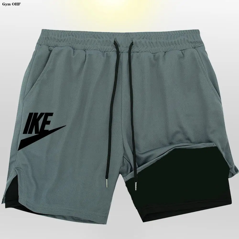 New Sports Shorts Men 2 In 1 Double-Deck Shorts Summer Fitness Sweatpants Jogging Running Shorts Elastic Woven Training shorts