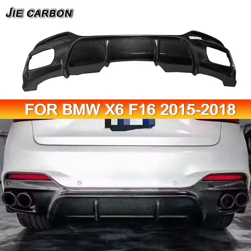 

For BMW X6 F16 2015-2018 Carbon Fiber Rear Bumper Lip Spoiler Diffuser Splitter Fender Flaps Styling Upgrade Auto Accessories
