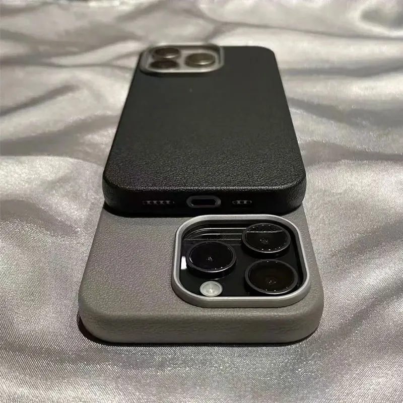 Custodia per telefono in silicone di lusso in pelle opaca per iPhone 11 12 13 14 15 16 Pro Max Plus X XS Max XR Protezione morbida antiurto