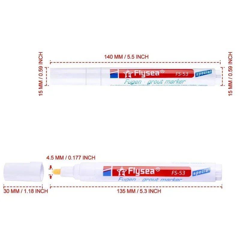 Permanent Tile Pen Wall Grout Restorer Pens White Repair Marker Grout Tile Pen Restorer Pen Renew Repair Tile Wall Floor