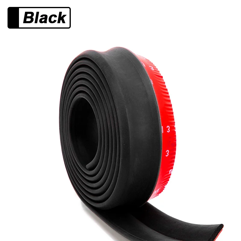Universal Car Front Bumper Lip Rubber Protector, 2.5m