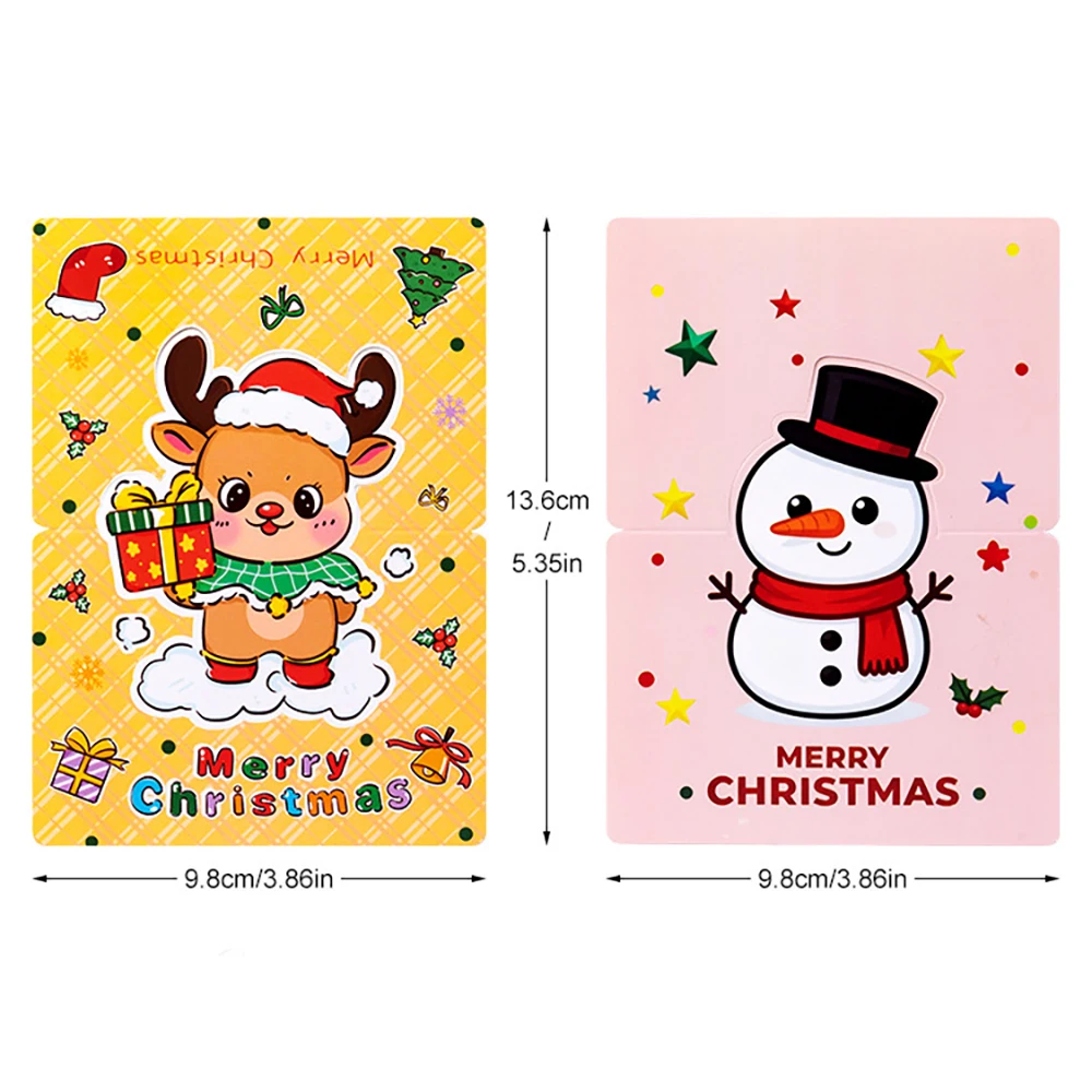 14 قطعة من بطاقات عيد الميلاد الكرتونية العتيقة، تحيات عيد الميلاد لمتجر الزهور، بطاقات ثلاثية الأبعاد مطوية، هدايا عيد الميلاد، بطاقات هدايا