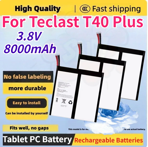 

High-Quality Zero Cycles 3.8V 8000mAh Tablet PC Battery for Teclast T40 Plus Rechargeable Batteries Large Capacity + Free Tools