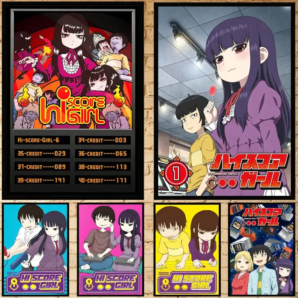 anime Hi‑Score Girl Poster Poster HD Waterproof Self-adhesive Art Print Wall Decor for Bedroom Living Room Gift