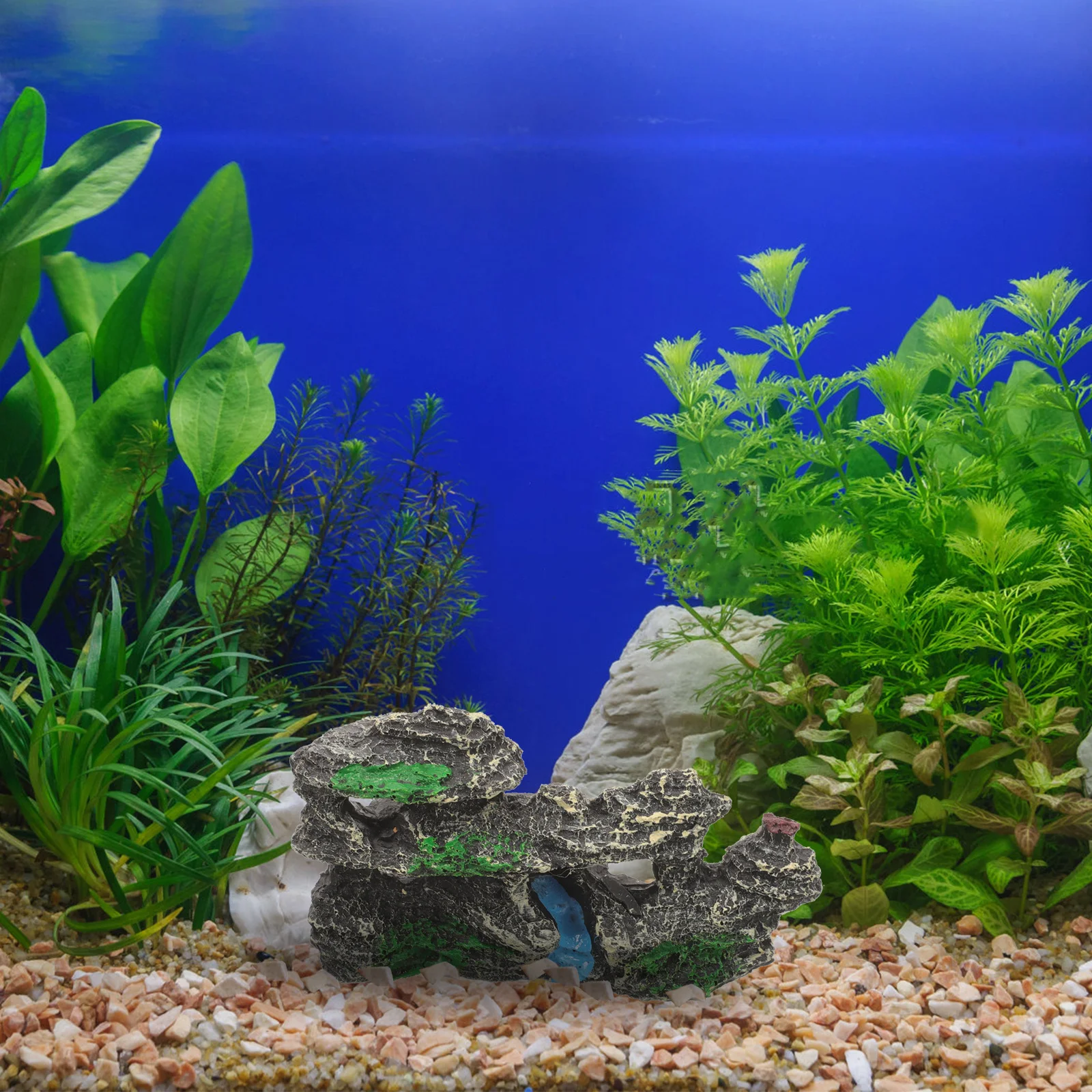 

Resin Aquarium Rockery Flowing Water Ornament Realistic Fish Tank Landscape Decor Safe Material Break Resistant Longtime Use No