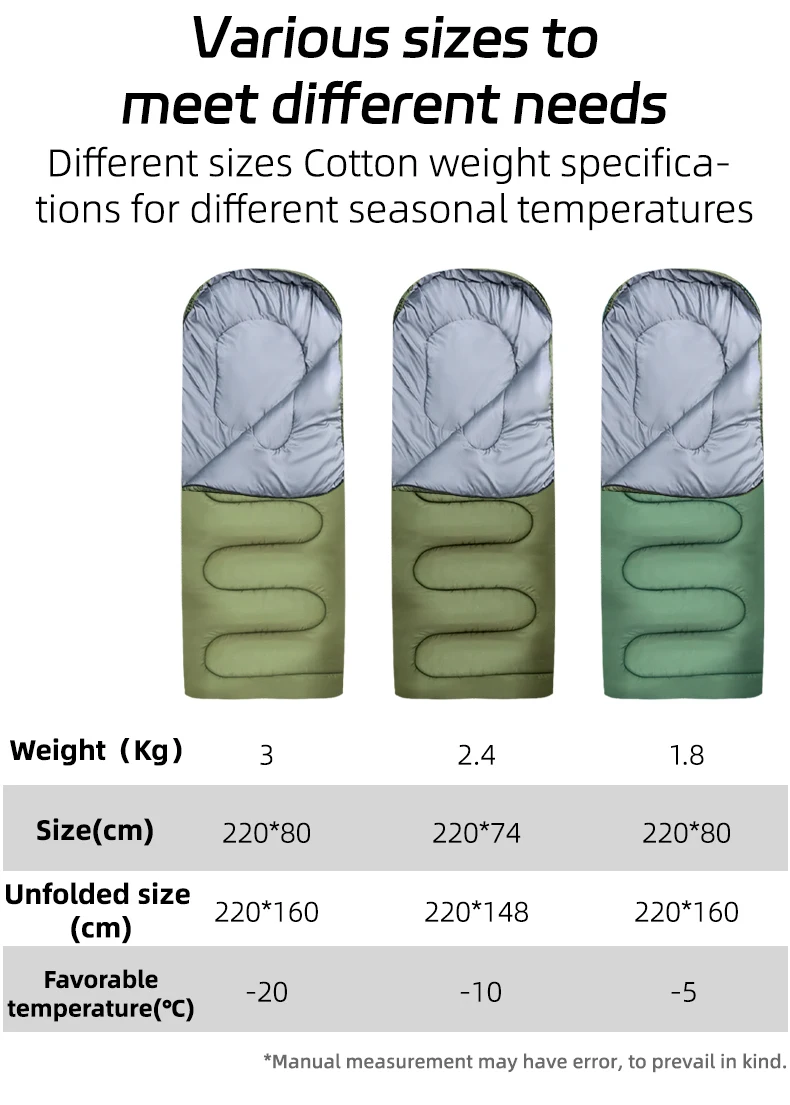 1,8/2,4/3 kg verdickter und verbreiterter Winterschlafsack -5 ℃ -15 ℃ Kältebeständiger, wasserdichter und warmer Outdoor-Schlafsack aus Baumwolle – Detail 11