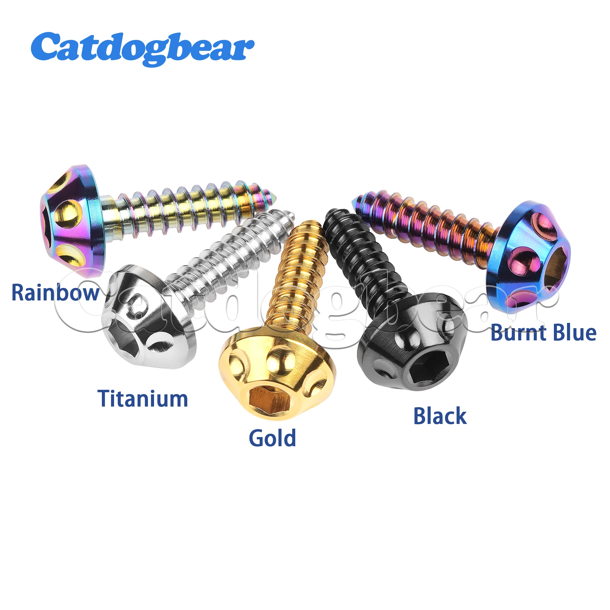 

Catdogbear 2PCS Titanium Alloy Bolt M5x20MM Large Head Self Tapping Drilling Hexagonal Bicycle Motorcycle Screw