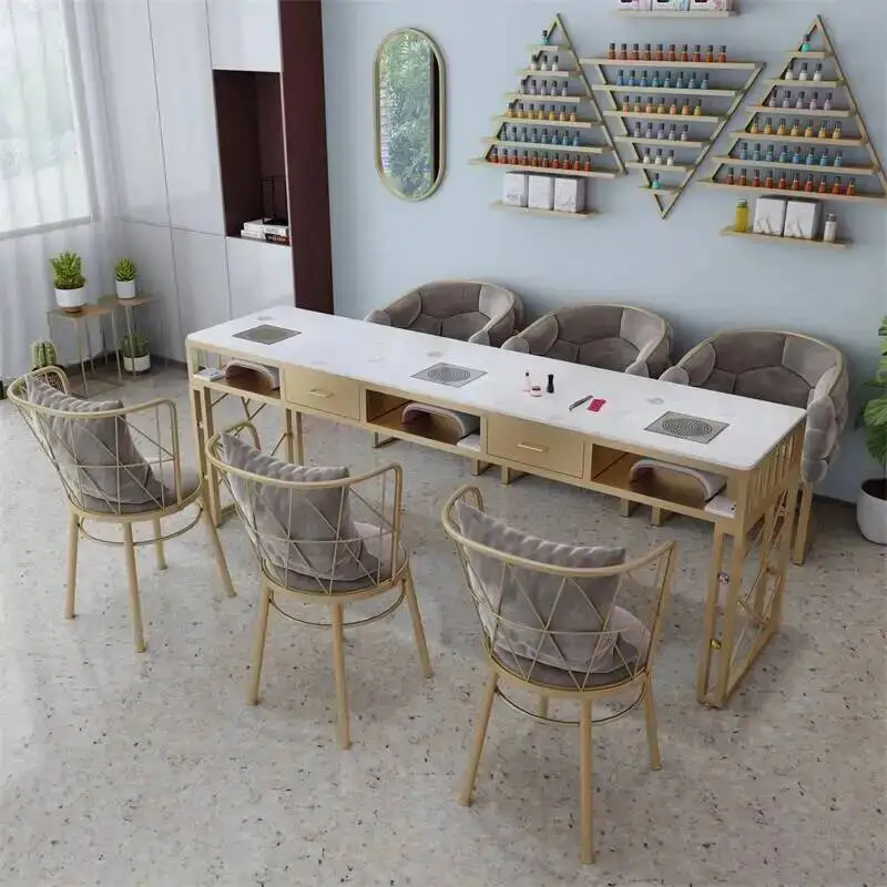 

Salon Modern Commercial Nail Stainless Exquisite Table Steel Manicure Table Designer Mesinha Manicure Salon Accessories MQ50NT