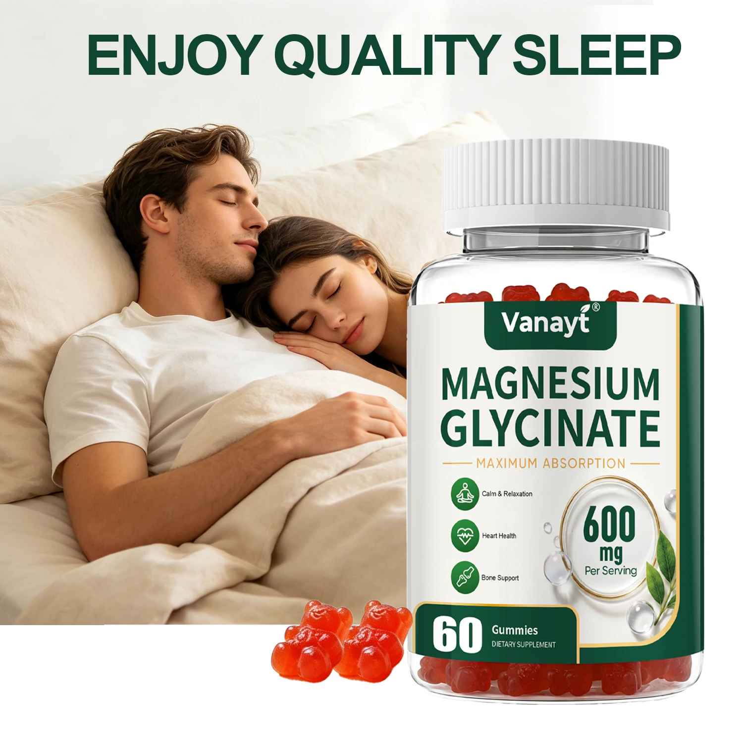 Health Wellness Vitamins - Glicinato de Magnésio 600mg por Porção