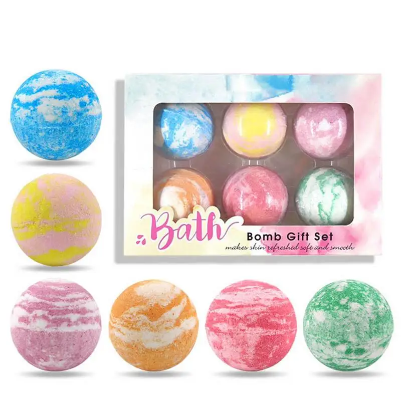 Organic Bubble Bath Balls Natural Oil Ball Set Organic Moisturizing Shower Products Bath Set Spa Bubble Bath Balls 6 PCS Birthda