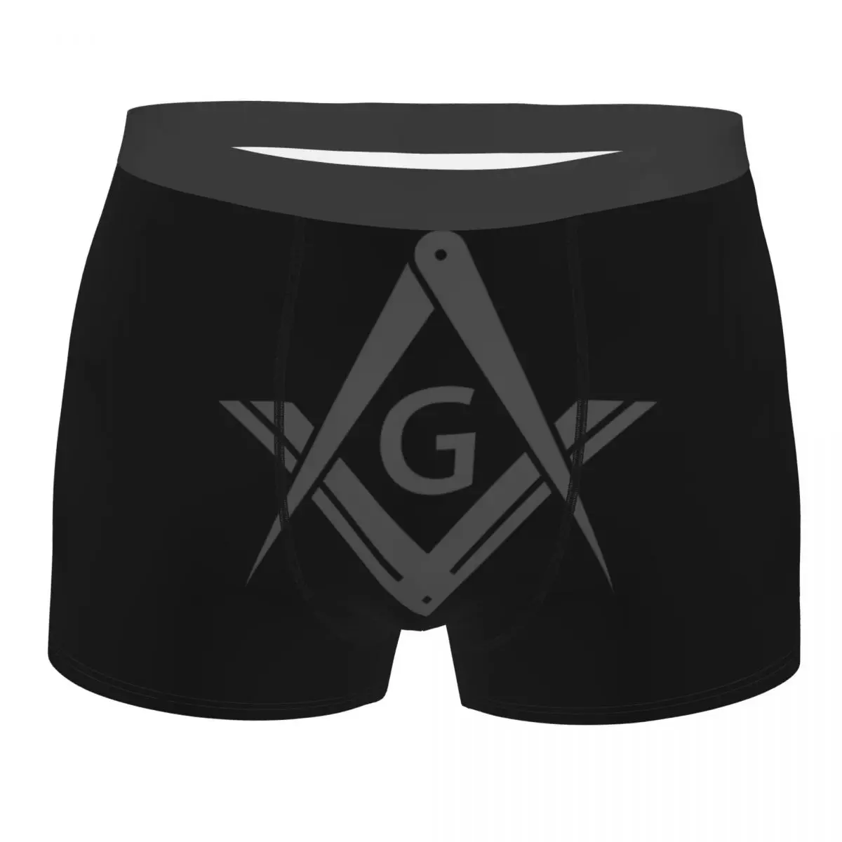 Custom Funny Freemason Logo Boxers Shorts Panties Male Underpants Stretch Masonic Mason Freemasonry Briefs Underwear