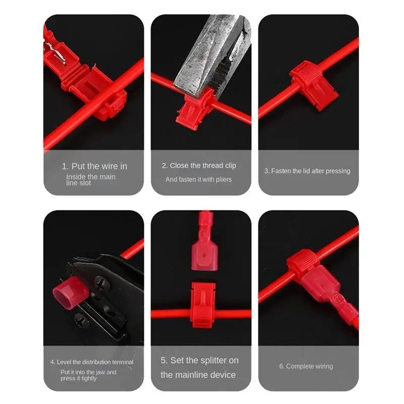 (PQWN) 120 Pcs/60 Pairs Quick Splice Wire Terminals T-Tap Self-Stripping with Nylon Fully Insulated Male Quick Disconnects