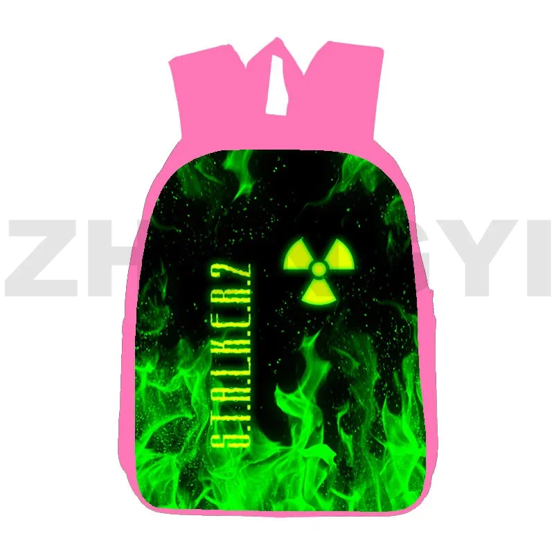 Pink Cartoon S.T.A.L.K.E.R. 2 Backpacks for School Teenagers Girls 3D Anime Game Stalker 2 Heart of Gun Bag 12/16 Inch Children