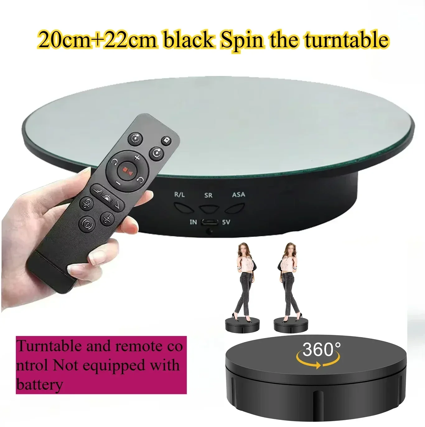360 Degree Rotating Turntable 8.66 Inch,for Photography, Heavy Duty, Automatic Remote Control Display Platform