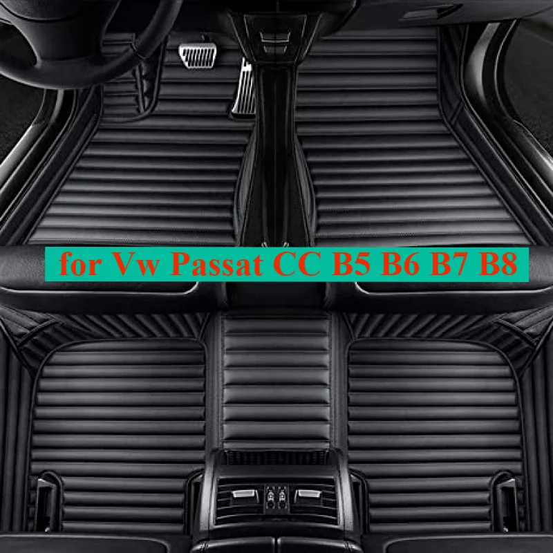 Custom Car Floor Mats for Volkswagen Vw Passat CC B5 B6 B7 B8 GT 2003~2024 Interior Accessories All Weather Auto Foot leather