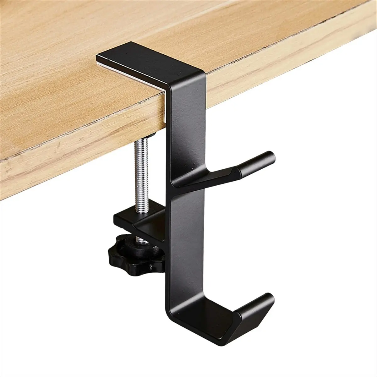 A45I 1 Piece Adjustable Table Side Hook, Gaming Headset Table Hanger Backpack Storage, Hook Stand Without Drilling,Black