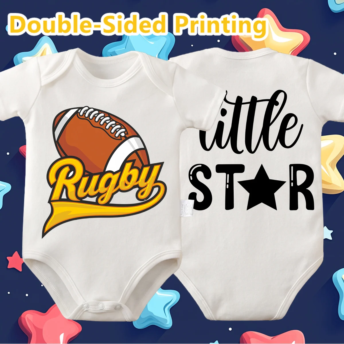 

Боди из чистого хлопка, двусторонний регби с принтом, удобные комбинезоны для малышей, комбинезон для новорожденных от 0 до 12 месяцев