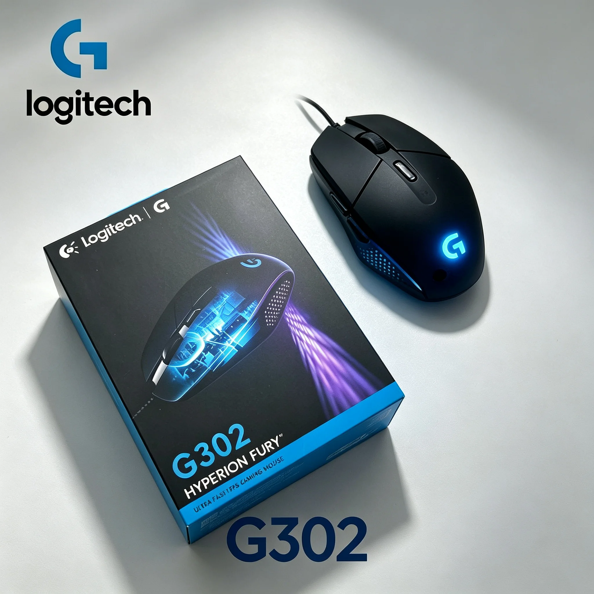 Logitech G302 Daedalus Prime Wired Optical Mice 4000DPI High Precision Tracking RGB Dynamic Light 6 Macro Keys For E‑Sport Home