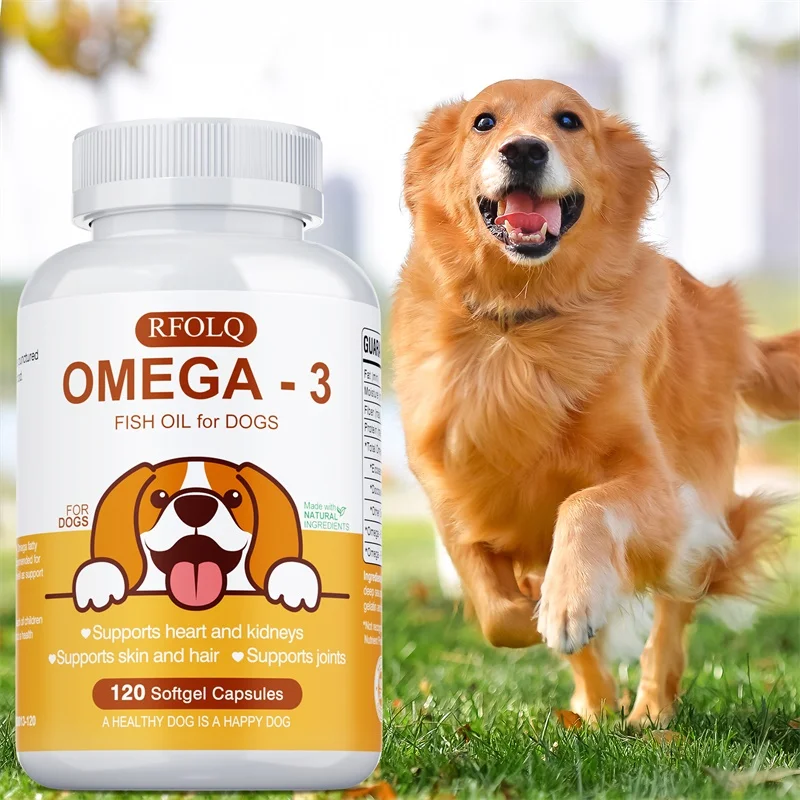 

Omega 3 Wild Fish Oil for Dogs - Promotes Mental Health and Brain Function, Aids Skin and Coat Health, Supports Mobility