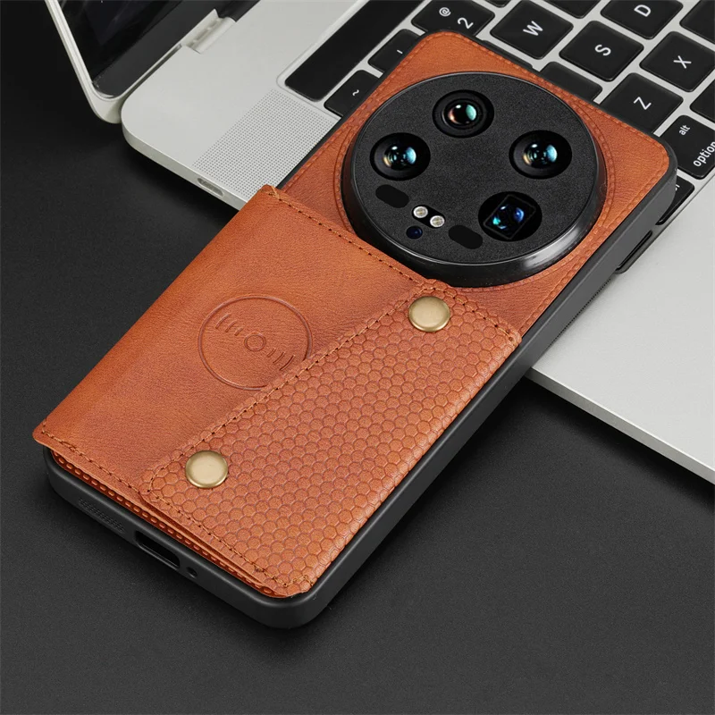 Funda For Xiaomi 14 Ultra Case PU Leather Wallet Case For Xiomi Mi 14 Mi14 Ultra 14Ultra 5G Magnetic Card Slot Holder Back Cover