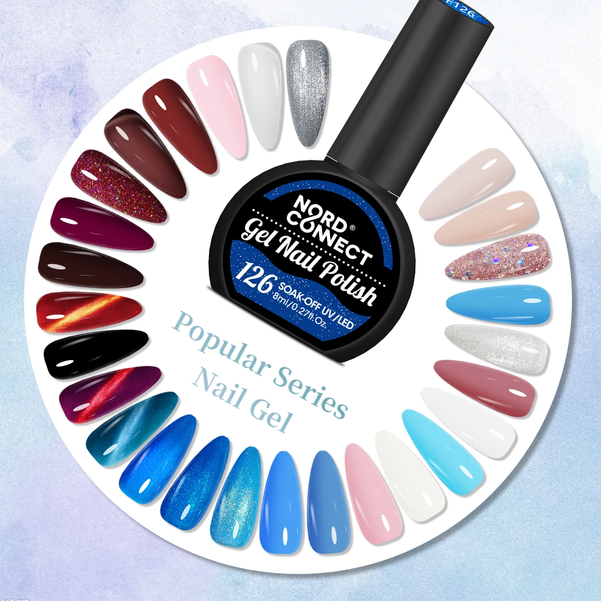 8-pack nail polish - fast drying, long-lasting gloss, low sensitivity formula, formaldehyde/alcohol free, modern nail art