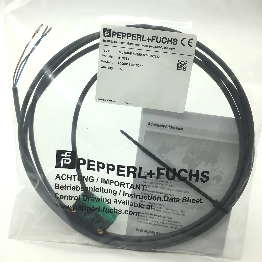 Hot Sale P+F Pepperl+Fuchs ML100-8-H-250-RT/102/115 NPN Triangulation Photoelectric Sensor Red Light 250 mm Adjustable Sensing