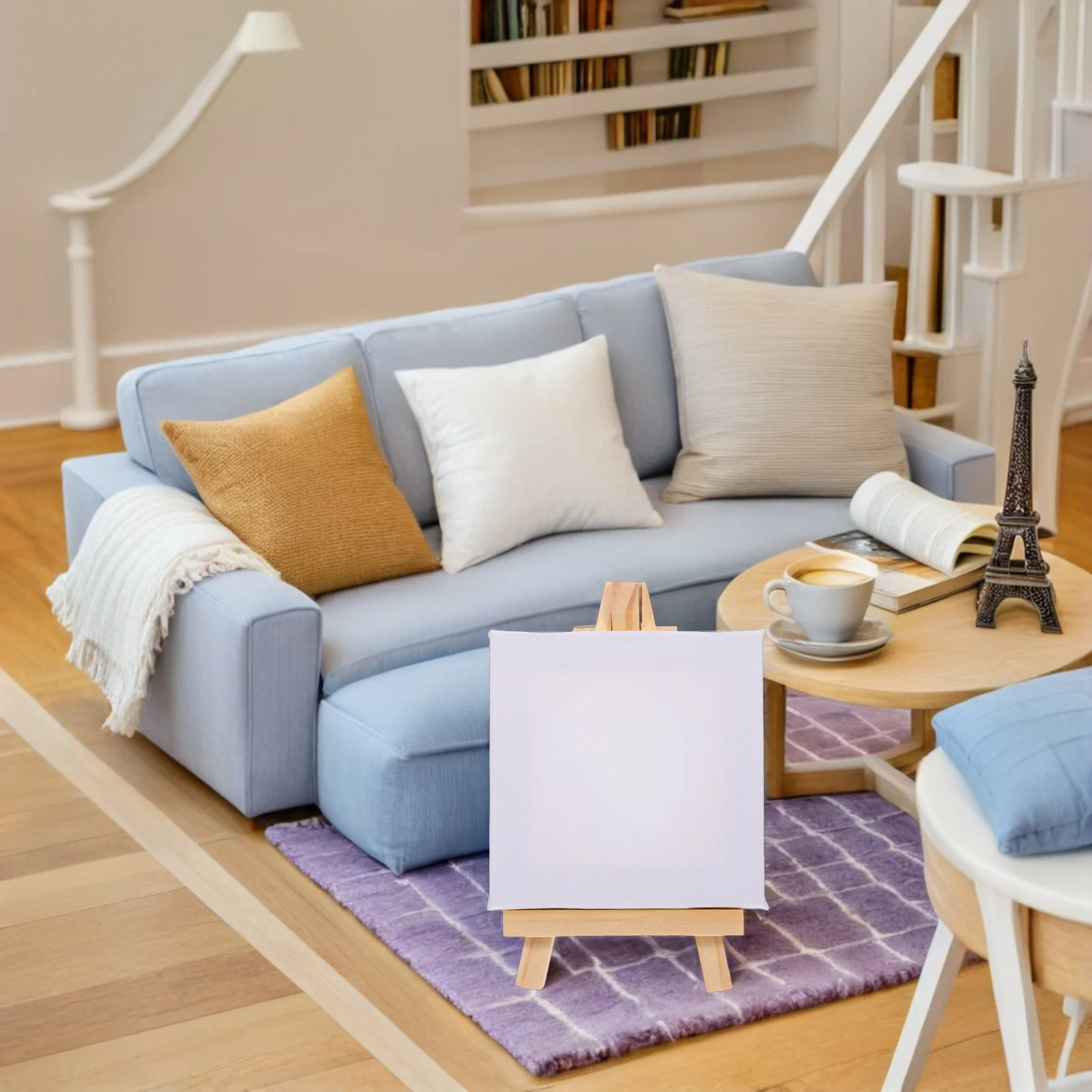 

18Sets Wood Painting Easel Mini Canvas Boards Stable Triangle Stand Decorative Canvas Panels for DIY Craft Delicate Mini Easel