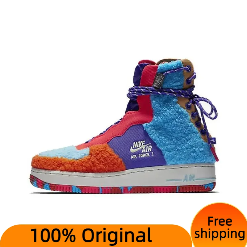 Nike Air Force 1 Rebel XX Sherpa Multi Women's Sneakers shoes CQ7518-571 With Original Box