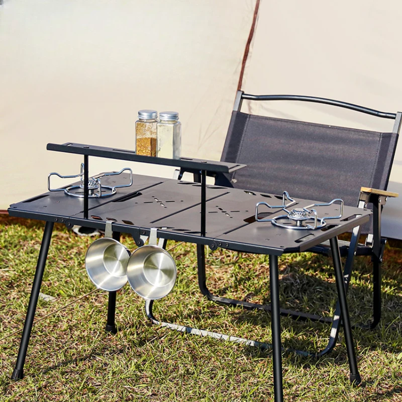 Folded aluminum alloy outdoor portable camping ultra lightweight blackening style tactical table