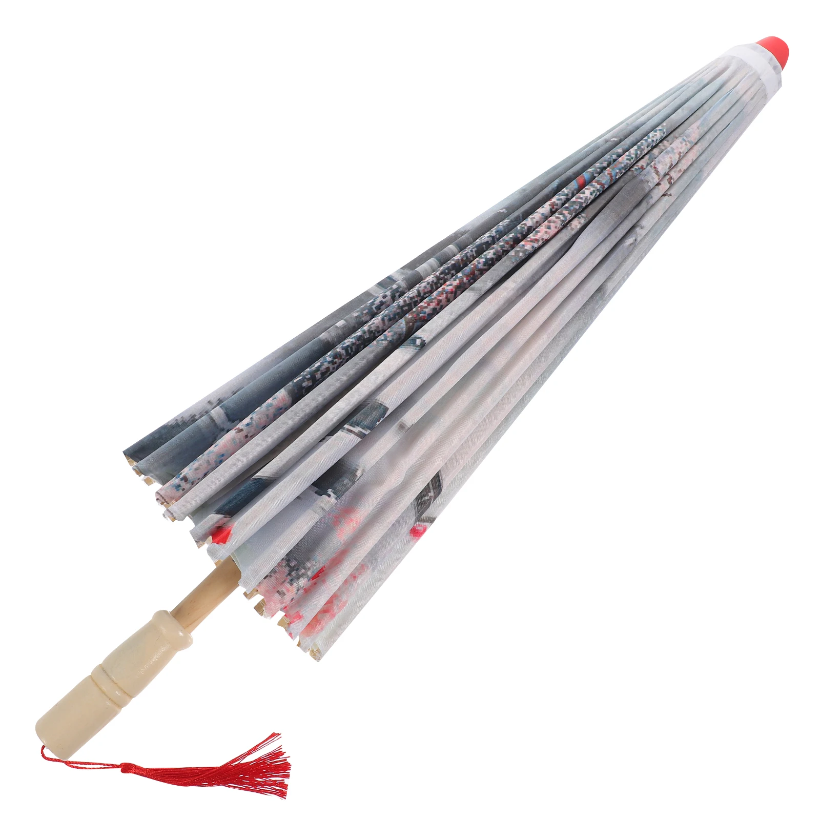 

11 Ancient Style Umbrellas Durable Cloth Wood Oil Painting Design Wedding Photo Props Home Decor Stage